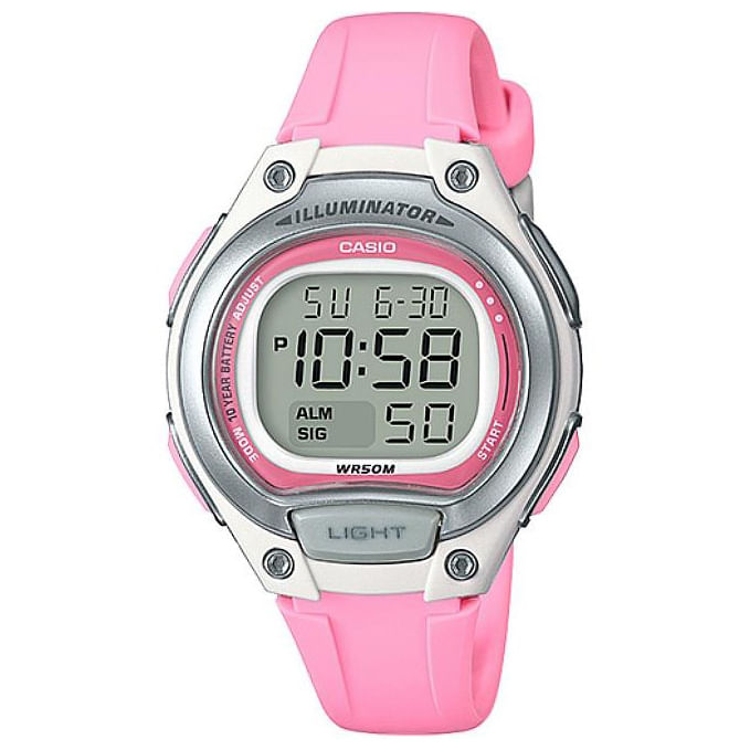 Relógio CASIO STANDARD feminino digital rosa LW-203-4AVDF