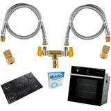 Kit Duplo Mang 1,00mt Instalação Gás Encanado Forno Cooktop