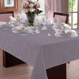 Toalha de Mesa Jacquard Admirare 8 Lugares Quadrada Silver