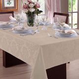 Toalha de Mesa Jacquard Admirare 8 Lugares Quadrada Champagne