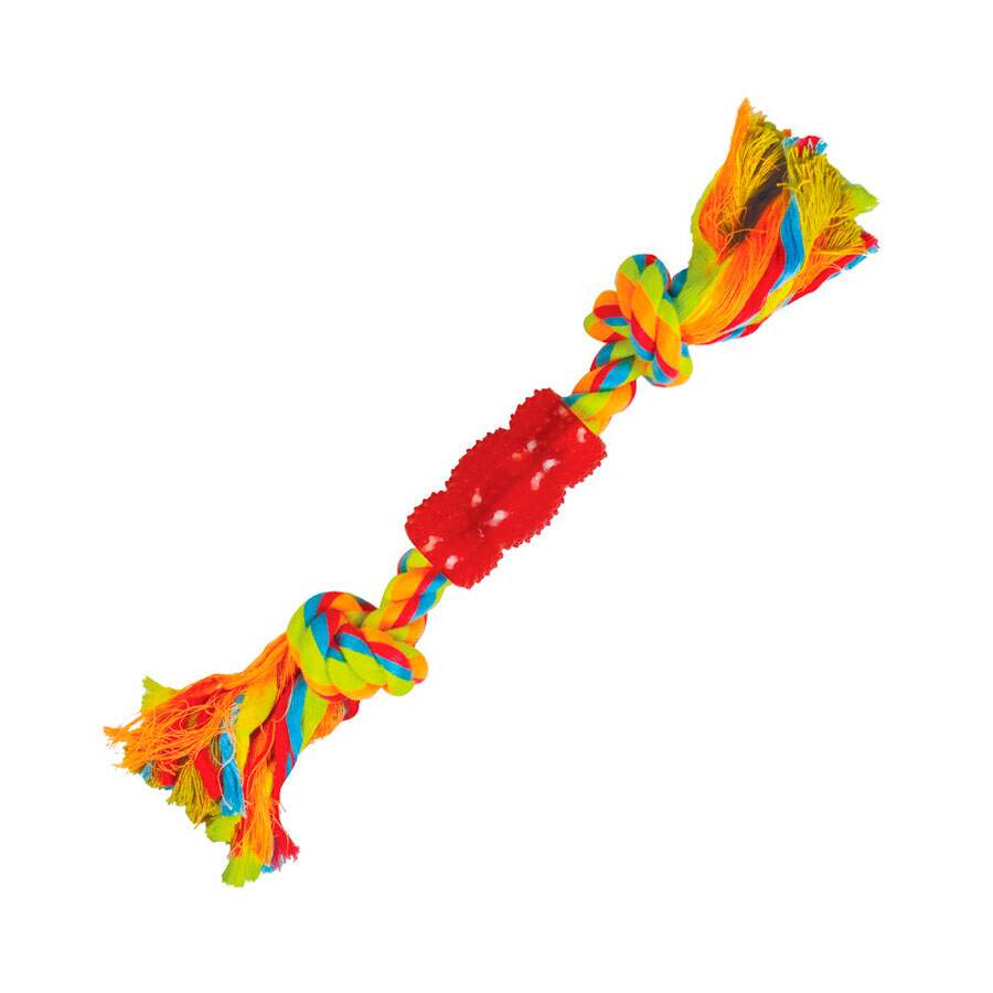 Brinquedo Mordedor Corda Rubber Bone Color para Cães Jambo