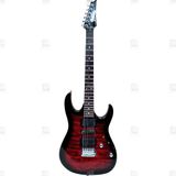 Guitarra Ibanez GRX 70QA Preto/Vermelho Rajado Captação 2 Humbucker + 1 Single Double Lock - Ibanez