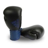 Luva de Boxe Hybrid 100 Preto com Azul Adidas