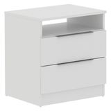 Criado-Mudo com 2 Gavetas Branco Madesa 3227