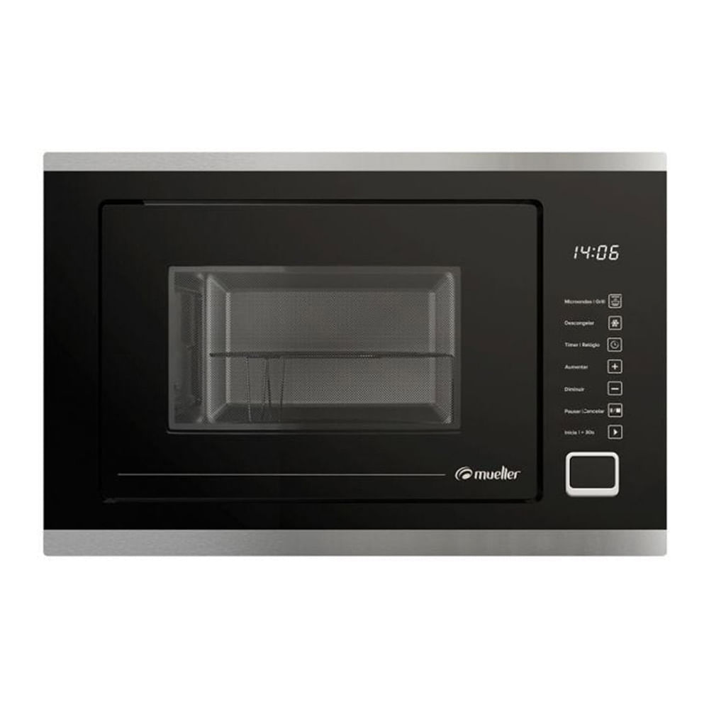 Forno Micro-Ondas De Embutir 25L Mueller MMO0225G1 Inox e Preto 127V