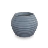 Vaso D Planta Flor Redondo Polietileno 15x20 Cm Cinza Escuro