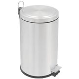 Lixeira com Pedal Aço Inox 12 Litros BRASIL PLUS