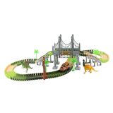 Pista De Carrinho Infantil De Brinquedo Dinossauro 192 Peças Com Loop E Carrinho Bbr