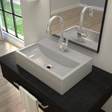 Cuba de Apoio para Banheiro Q45W Retangular Compace Cinza