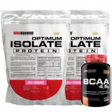 Kit 2 Optimum Isolate Whey Protein 2kg+ Bcaa 100g