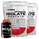 Kit 2 Optimum Isolate Whey Protein 900g+ Bcaa 100g