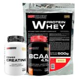 Kit Whey Proten 500g+ Bcaa 100g+ Power Creatina 100g