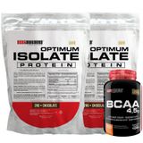 Kit 2 Optimum Isolate Whey Protein 2kg+ Bcaa 100g