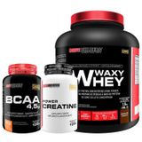 Kit Waxy Whey 2kg+ Bcaa 4,5 100g+ Power Creatina 100g