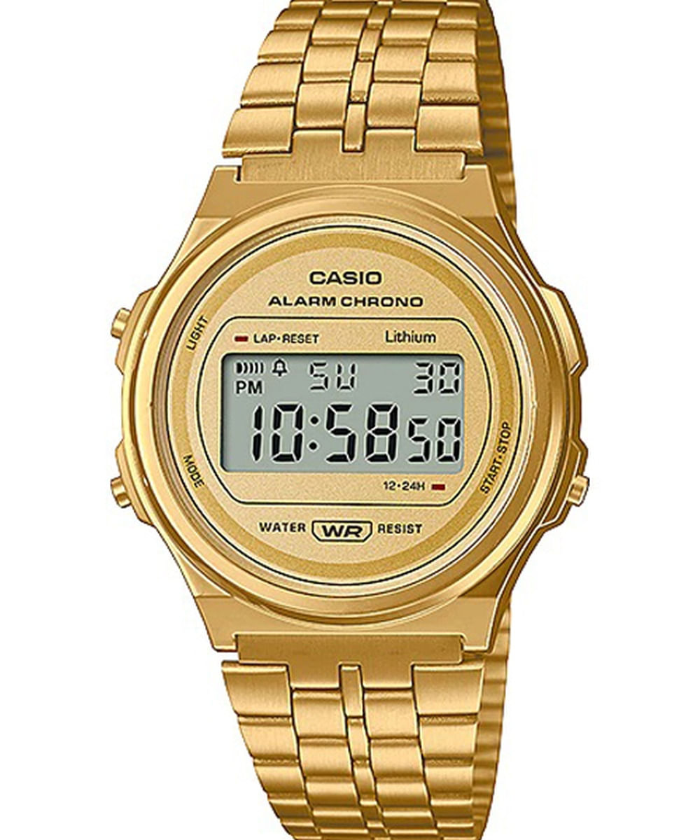 Relógio Casio Vintage Unissex Dourado A171weg-9adf