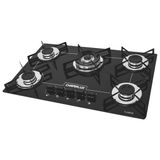 Fogão Cooktop 5 Bocas Chamalux Tripla Chama Preto Bivolt