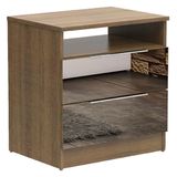 Criado-Mudo com 2 Gavetas com Espelho Rustic Madesa 3227