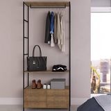 Módulo Closet 2 Gavetas 1 Prateleira 1 Cabideiro Steel Quadra Artesano Vermont