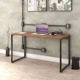 Mesa para Escritório Office Estilo Industrial 135cm Kuadra Compace Nogal