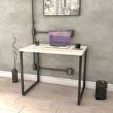 Mesa para Escritório Office Estilo Industrial 90cm Kuadra Compace Snow