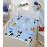 Manta De Microfibra Soft Disney Baby Mickey E Pluto Azul