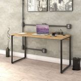 Mesa para Escritório Office Estilo Industrial 135cm Kuadra Compace Carvalho