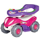 Carrinho Infantil De Passeio Com Empurrador E Buzina Calesita - Rosa e Pink