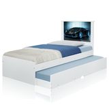 Cama Bibox Solteiro Carro Raio Azul