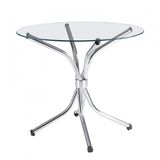 Mesa de Vidro Redonda 4150 Unimóvel Cromado