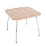 Mesa Quadrada com Tampo em MDP 4007 Unimóvel Cromado/Castanho