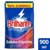 Lava-Roupas Líquido Brilhante Roupas Brancas e Coloridas Limpeza Total 900ml Refil