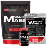 Kit Hipercalórico Waxy Mass + Whey Protein+ Bcaa 4,5