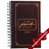 Planner Diário Agenda Devocional Capa Dura Clássico Marrom Permanente Minha Jornada Diária Espiral Com Espaço