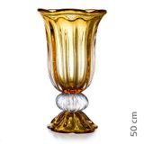 Vaso Em Cristal Murano Âmbar  Assinado  São Marcos