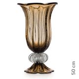 Vaso Em Cristal Murano Marron  Assinado  São Marcos