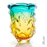 Vaso Em Cristal Murano Esmeralda E Âmbar  São Marcos