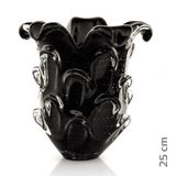 Vaso Em Cristal Murano Preto  São Marcos