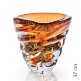 Vaso Em Cristal Murano Marron E Ouro 24 K  São Marcos