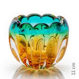 Vaso Em Cristal Murano Esmeralda E Âmbar  São Marcos