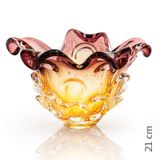 Vaso Em Cristal Murano Lilás E Âmbar  São Marcos