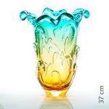 Vaso Em Cristal Murano Esmeralda E Âmbar  São Marcos