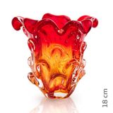 Vaso Em Cristal Murano Vermelho E Âmbar  São Marcos