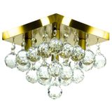 Lustre De Cristal Legitimo Classic Square 20x20 Dourado