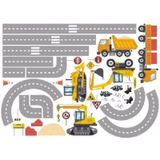 Adesivo De Parede Infantil Trator Construção Caminhão Bebe