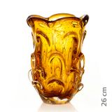 Vaso Em Cristal Murano Âmbar  São Marcos