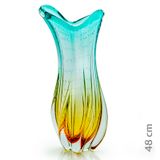 Vaso Em Cristal Murano Esmeralda E Âmbar  São Marcos