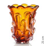 Vaso Em Cristal Murano Âmbar  São Marcos