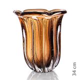 Vaso Em Cristal Murano Marron  São Marcos