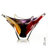 Vaso Em Cristal Murano Vermelho E Âmbar  São Marcos