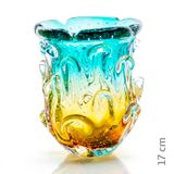 Vaso Em Cristal Murano Esmeralda E Âmbar  São Marcos